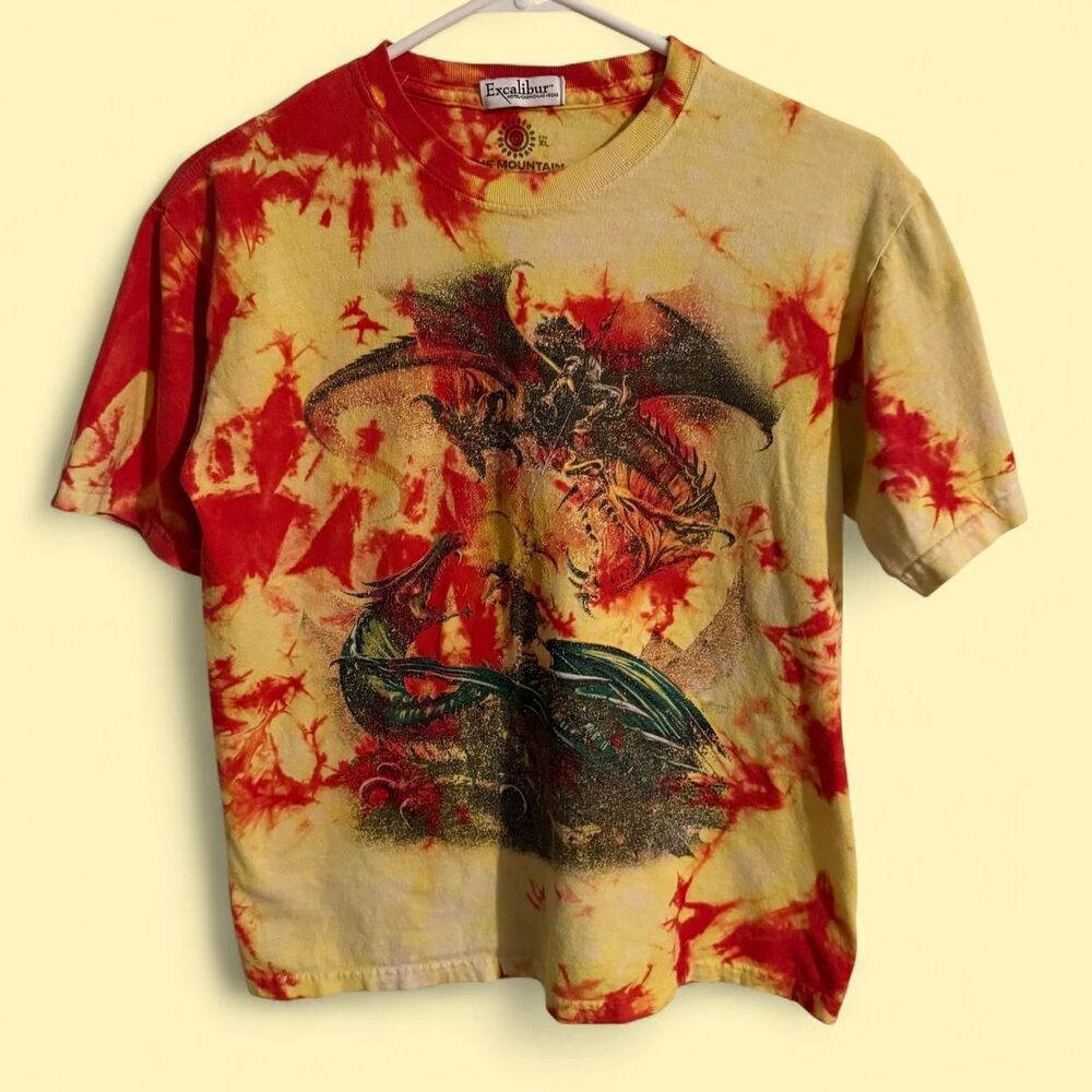 The Mountain Shirt Unisex XL Orange Excalibur Hotel Casino Vegas Dragon Graphic